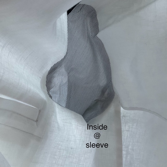 Banana Republic White Linen Blazer Double Breasted Summer Jacket Size 12 - Picture 13 of 15